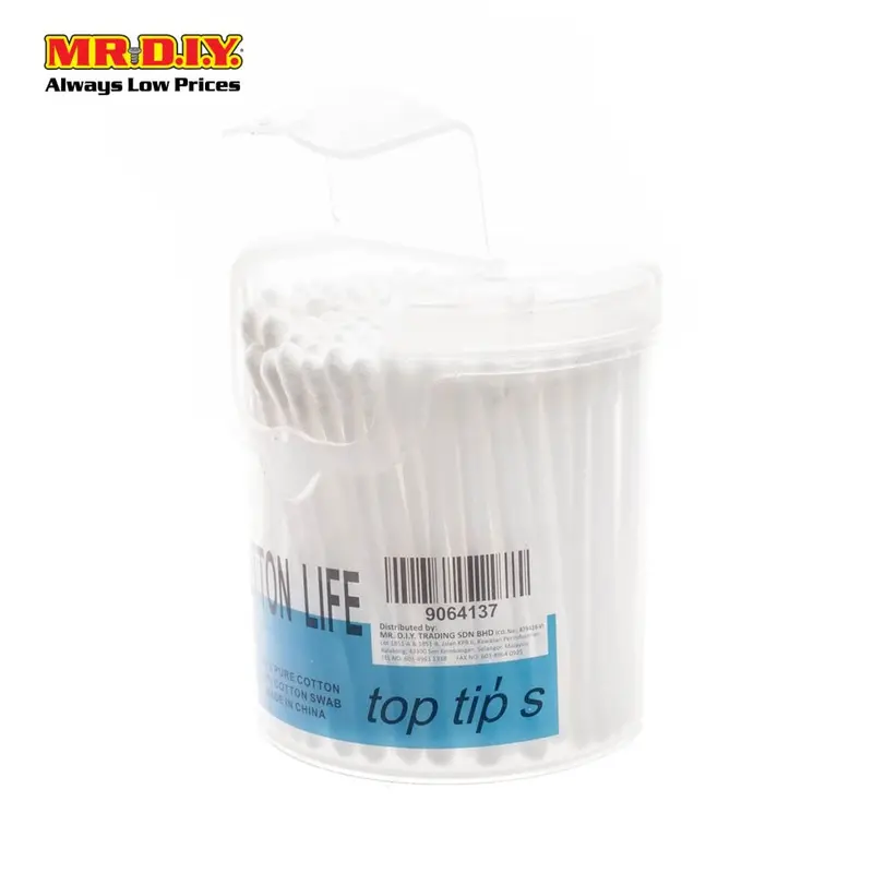 100-Piece Box Of Pure 100% Cotton Swabs By Cotton Life 1