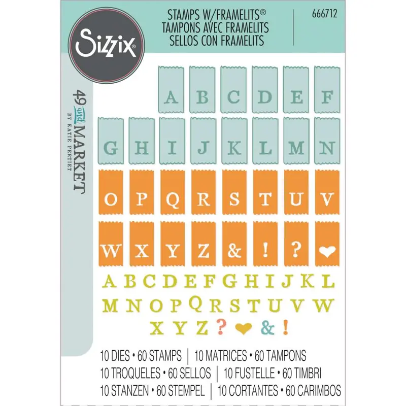 49 & Market Tabbed Alpha Stamp And Coordinating Die Set 1