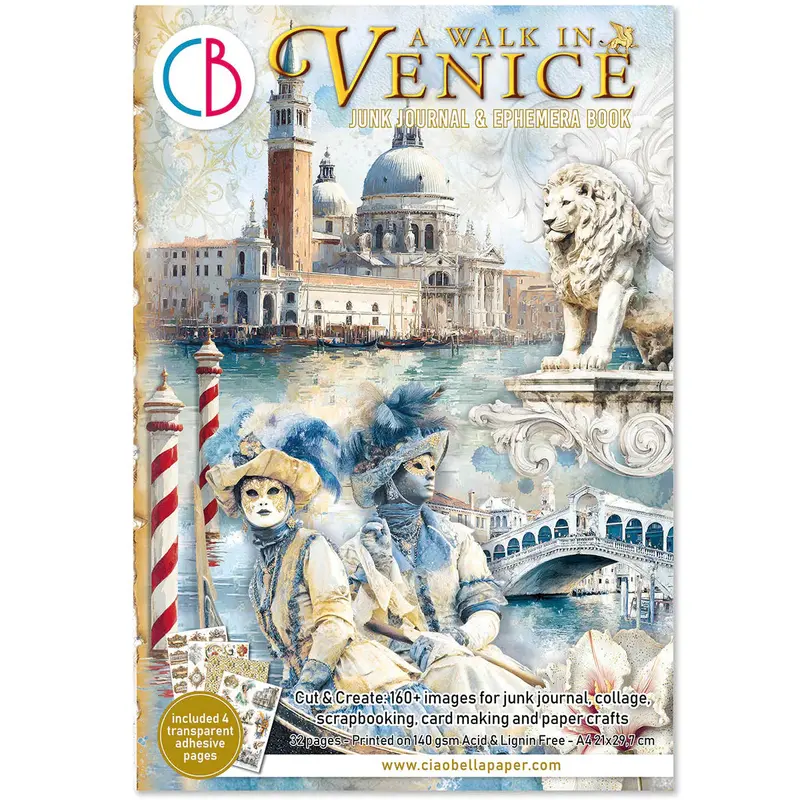 A Walk In Venice A4 Junk Journal & Ephemera Kit – Italian-Inspired Memory Album 1