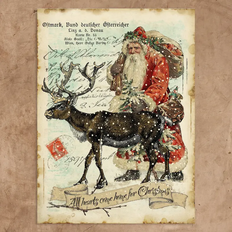 'All Hearts Come Home For Christmas' Large 44X60 Wall Tapestry 1