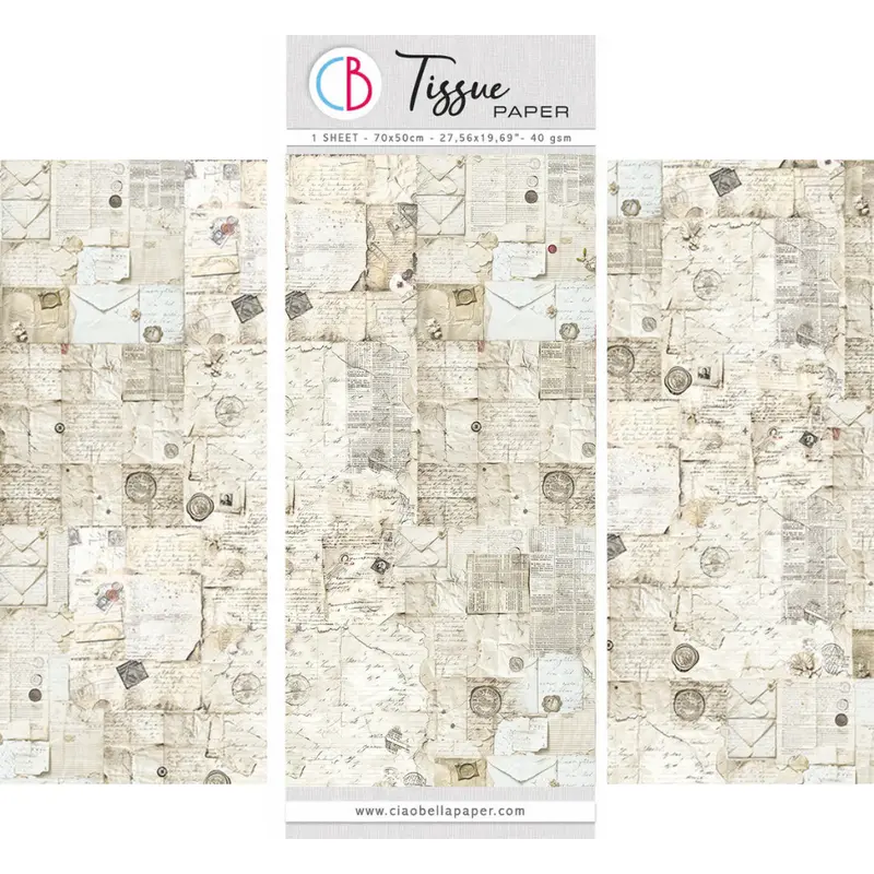 Antique Handwritten Letter Tissue Paper – 28X19 Inch Vintage-Style Sheet 1