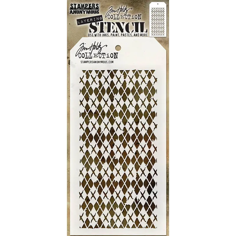 Argyle Layered Slimline Stencil (4X8.5) – Tim Holtz Design 1