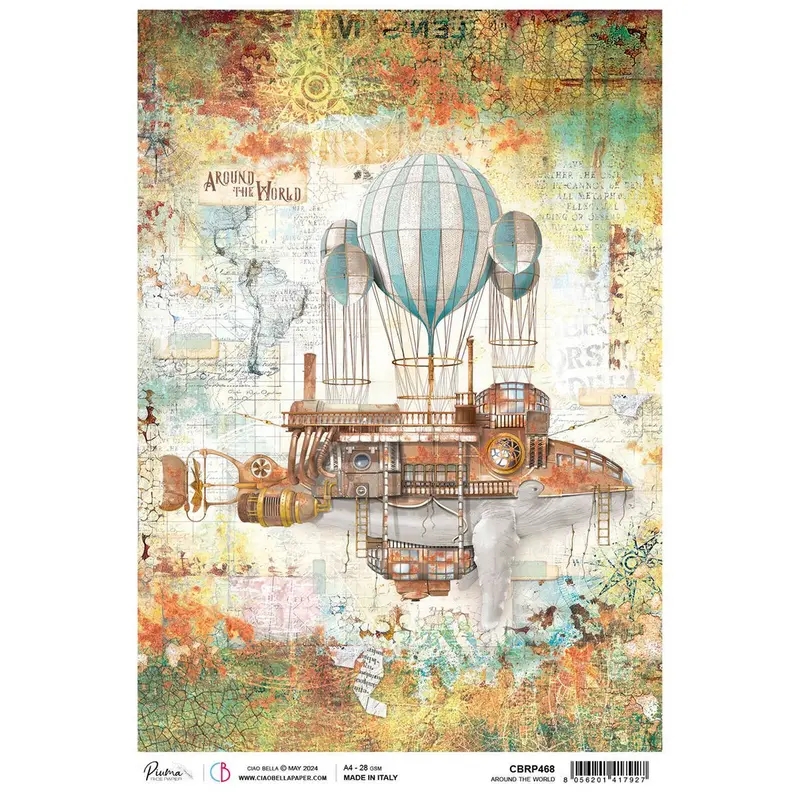 Around The World A4 Rice Paper Sheet – Global-Themed Decorative Paper 1