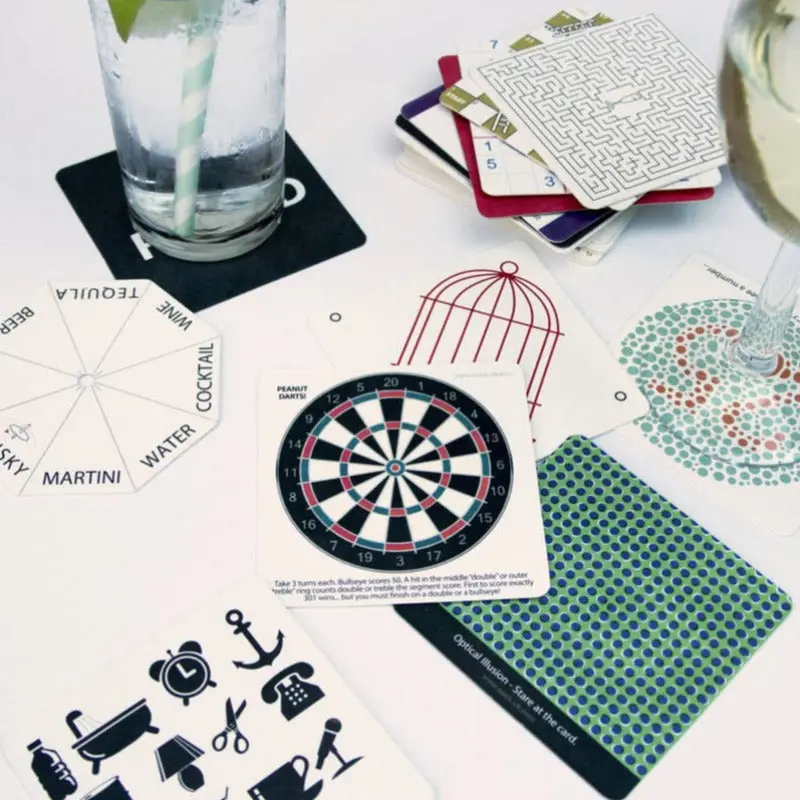 Bar Games Themed Drink Coasters Set 1