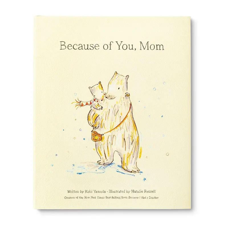 'Because Of You, Mom' Sentimental Gift Card – Heartfelt Appreciation Design 1