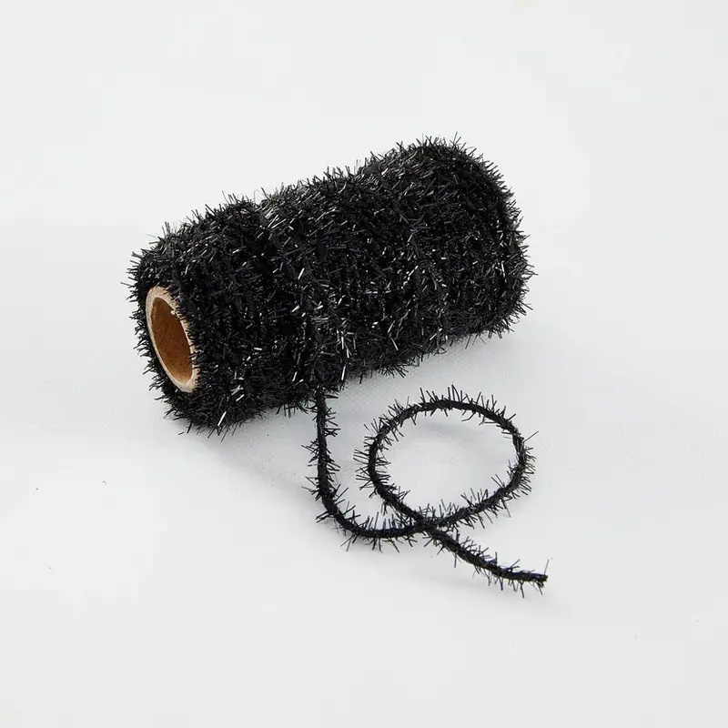 Black Mifuzz Satin Ribbon – 25-Meter Spool 1