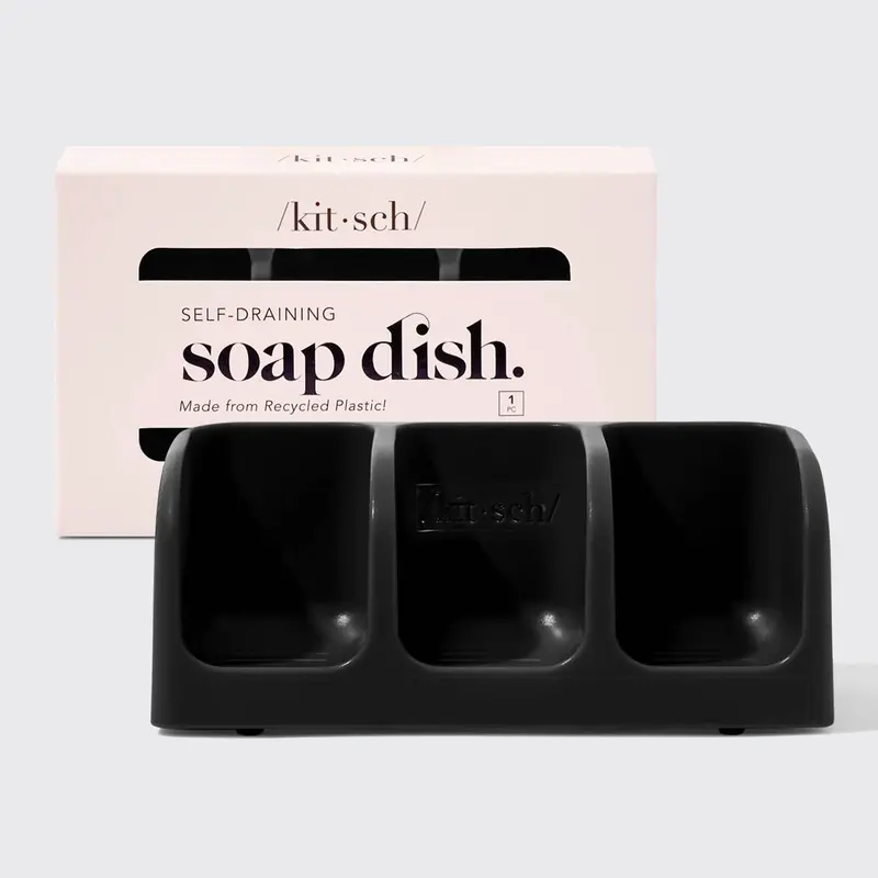 Black Self-Draining Soap Dish – Sleek Wall-Mount Or Countertop Holder 1