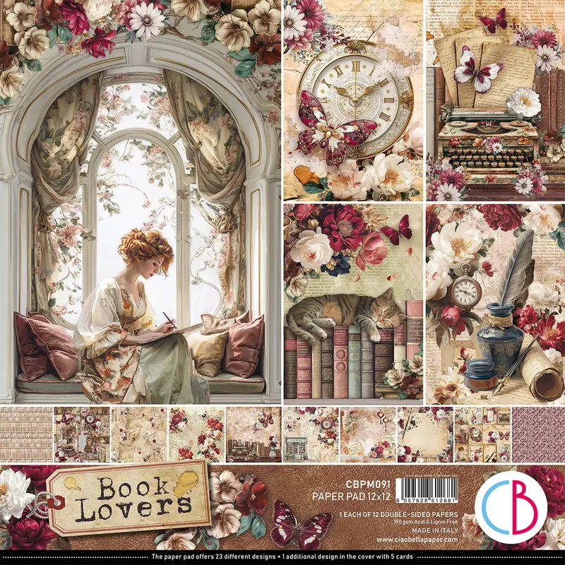 Book Lovers 12X12 Paper Pad – Curated Literary-Inspired Designs 1
