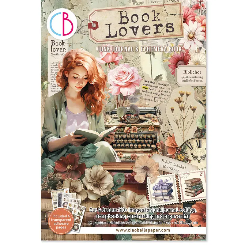 Book Lovers Themed Junk Journal With Matching Ephemera Kit 1