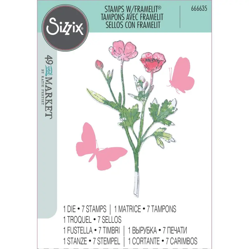 Botanical Pencil-Style Clear Stamp And Die Set By 49 & Market – Clearance 1