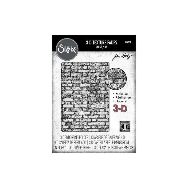 Brickwork 3D Embossing Folder – A5 Size Textured Fading Effect 1