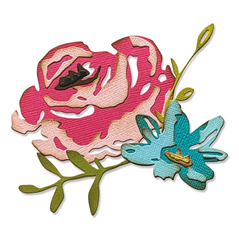 Brushstroke Flowers Thinlits Die Set – 4-Piece Floral Design Collection 1