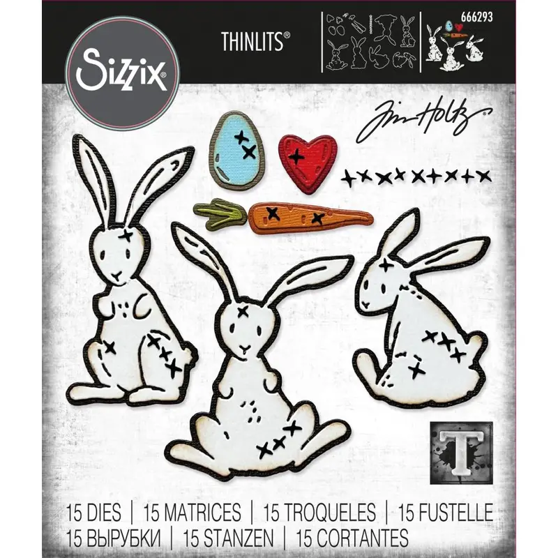 Bunny Stitch Thin Metal Die Set – Tim Holtz Designed Cutting Template 1