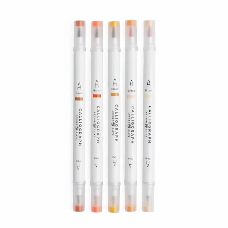 Burnt Orange 5-Pen Set — Acryolgraph Or Calliograph Styles 2