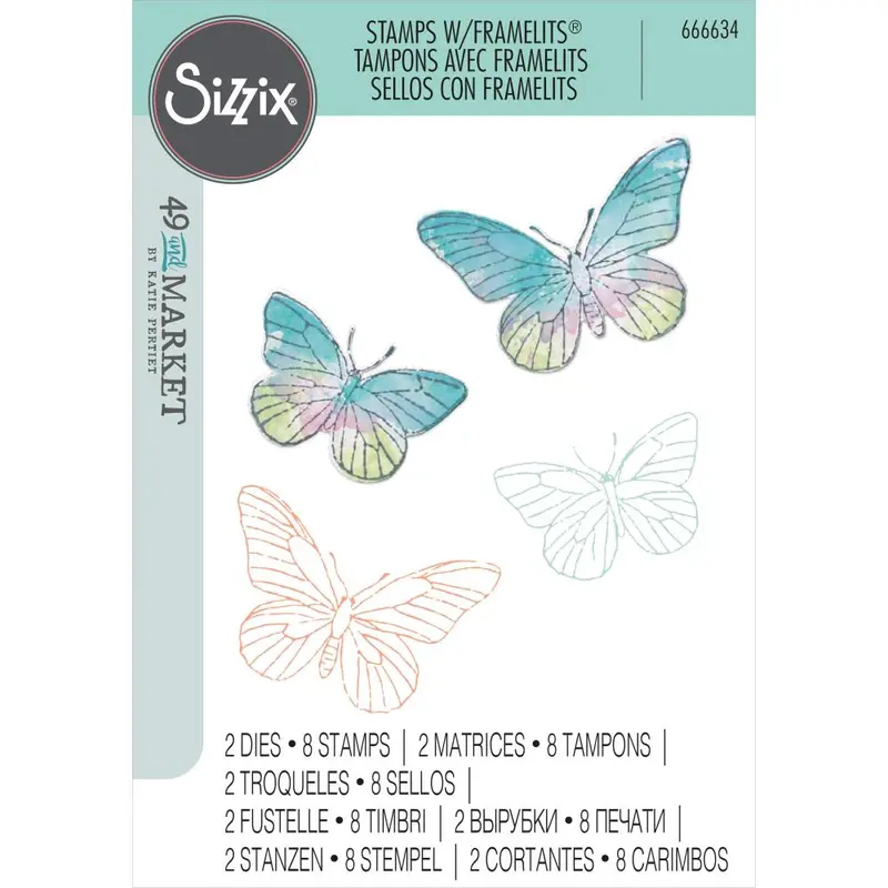 Butterfly-Themed Pencil-Style Clear Stamp And Die Set By 49 & Market – Clearance 1