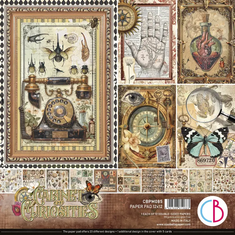 Cabinet Of Curiosities 12×12 Inch Paper Pad – Large-Format Designer Scrapbook Sheets 1