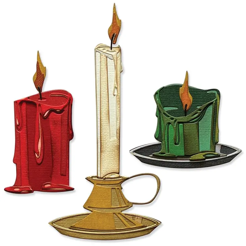 Candleshop Colorize Die Set – Festive Candle-Shaped Layered Dies By Tim Holtz 1