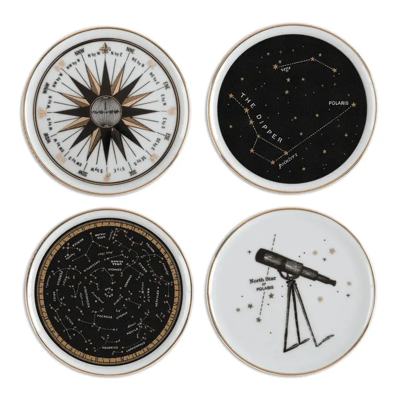 Celestial-Themed Porcelain Coaster Set – Starry Night Decor Collection 1
