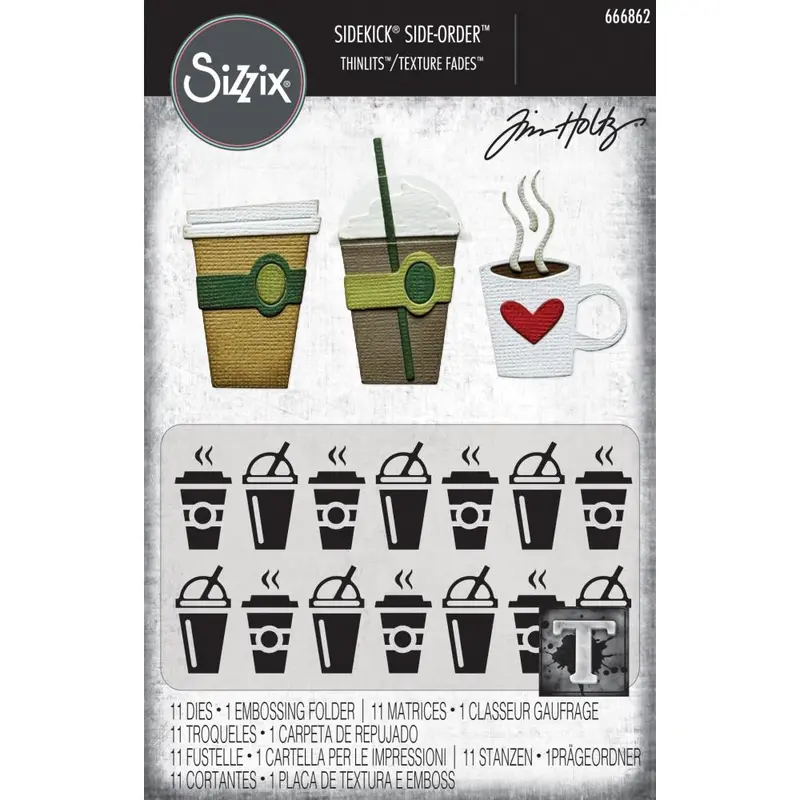 Coffee-Themed Letterboard Texture Fades & Thinlits Set (Tim Holtz Vault) 1