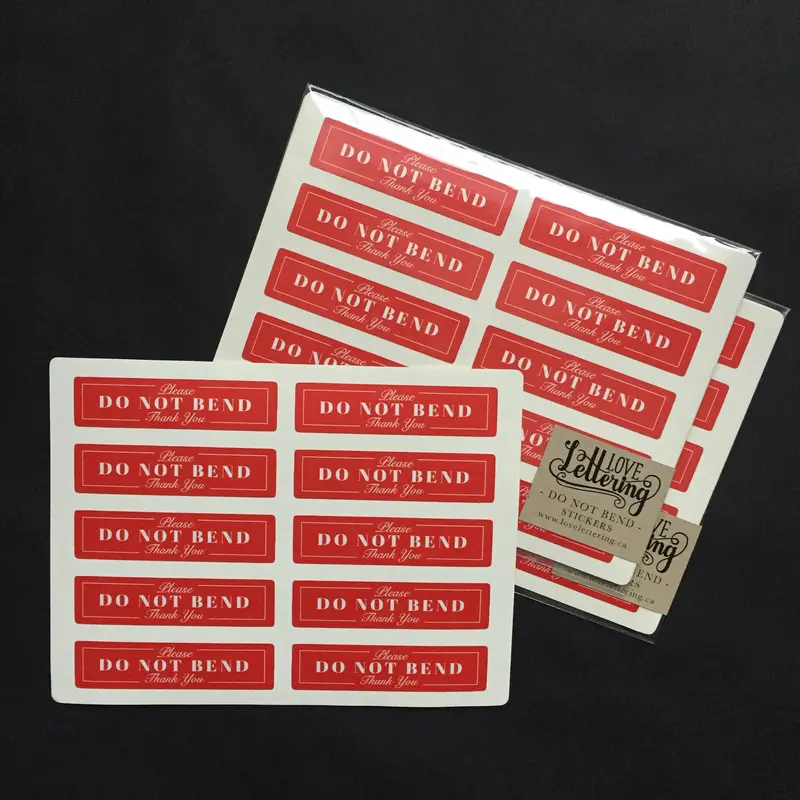‘Do Not Bend’ Shipping Safety Stickers – Pack Of Assorted Sizes 1