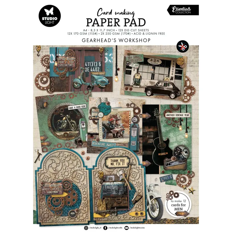Gearhead’S Workshop A4 Cardstock Paper Pad – Themed Design 1
