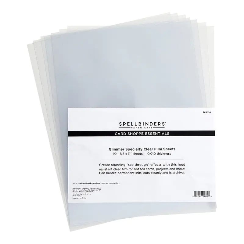 Glimmer Specialty Clear Film – 8.5" X 11" Foil-Ready Sheets (10-Pack) 1