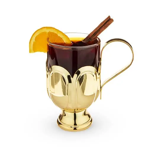 Gold-Finished Mulled Wine Glass – Elegant Holiday Servingware 1