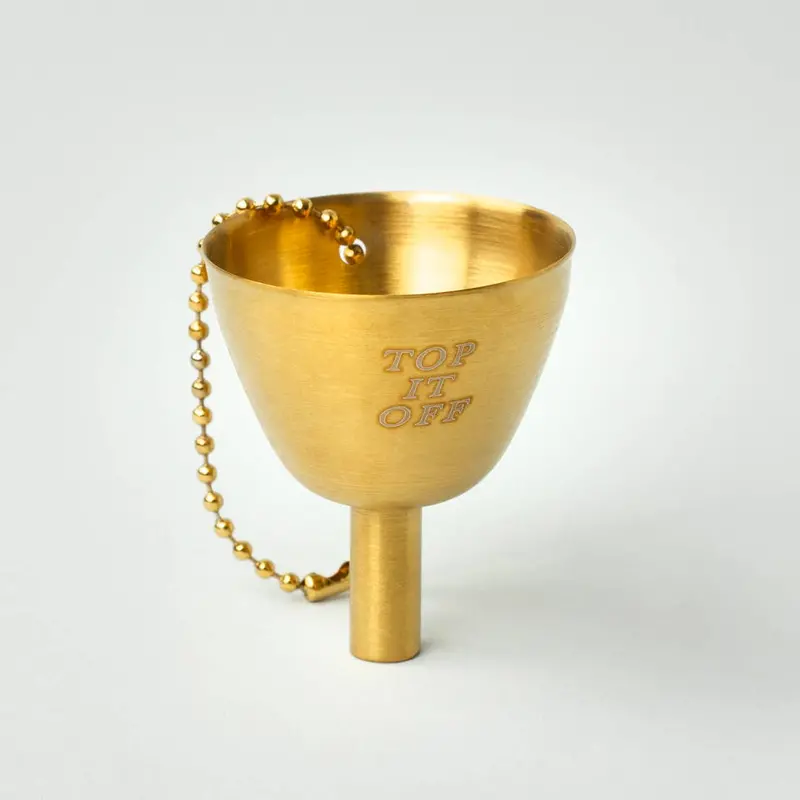 Gold-Tone Flask Funnel For Clean, Spill-Free Pouring 1