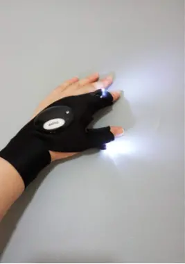 Hands-Free Reaching Light Gloves – Black Utility Gloves For Auto Repair & Low-Light Work 1