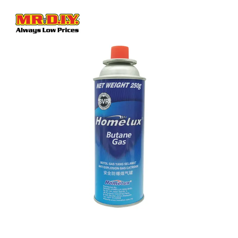 Homelux Butane Gas Canister – 250G High-Purity Fuel 1