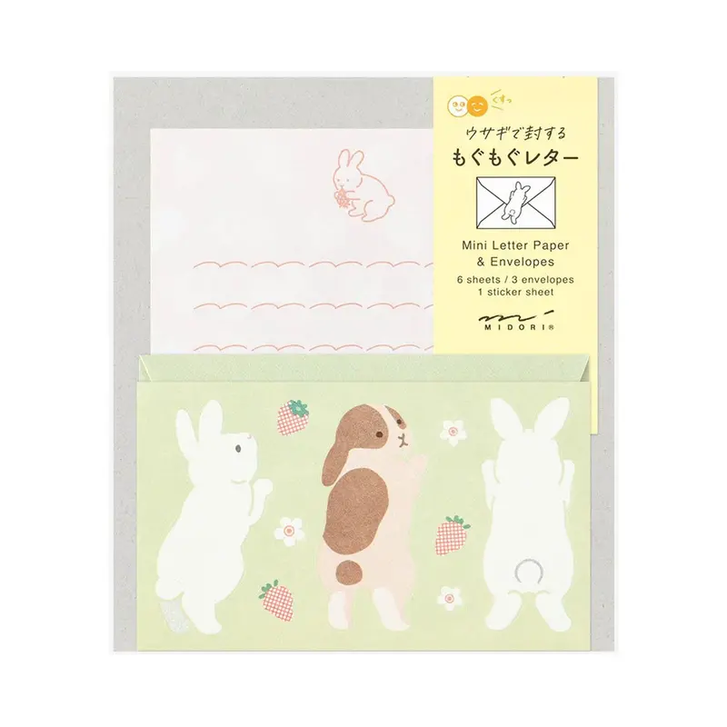 Hungry Rabbit Mini Letter Writing Set With Matching Stickers 1