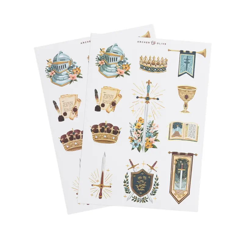 Knight’S Sword Themed Sticker Sheet 1