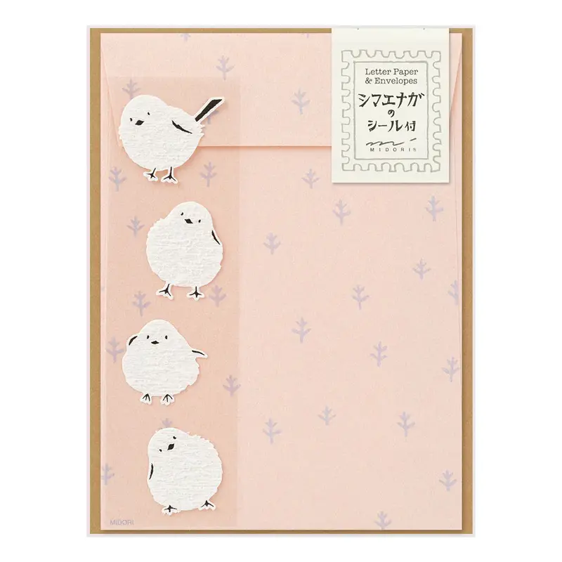 Long-Tailed Tit Letter Set With Illustrated Design 1