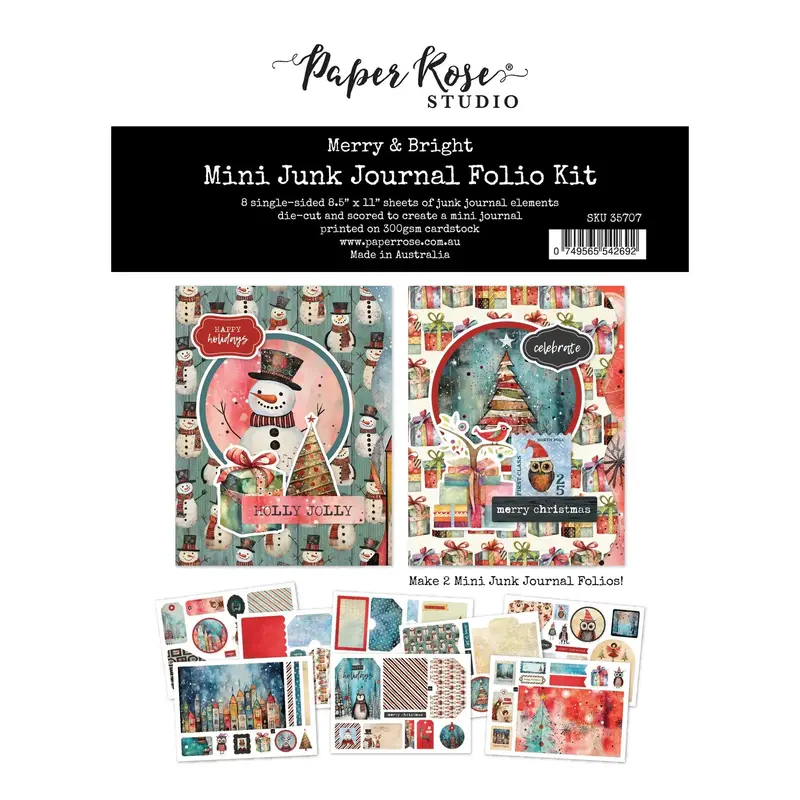 Merry & Bright Mini Junk Journal Kit 1