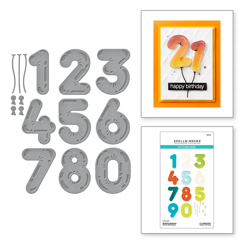 Monster Birthday Collection: Balloon-Shaped Etched Dies 1
