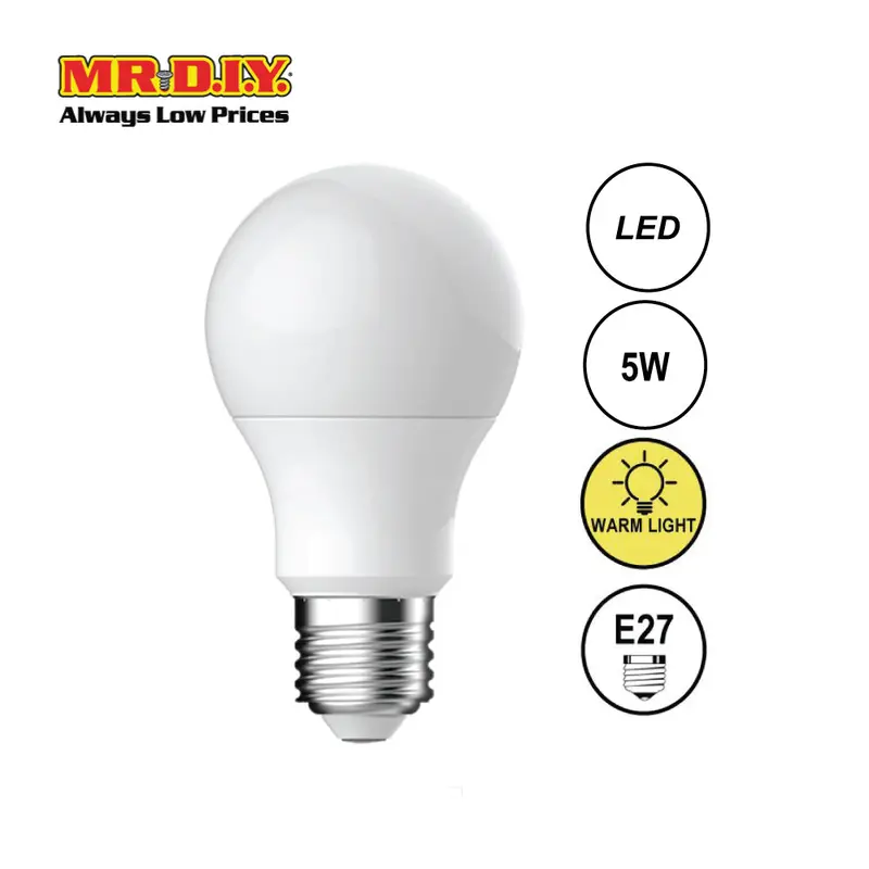 Mr.Diy 5W Warm White A60 Led Bulb – E27 Fitting 1