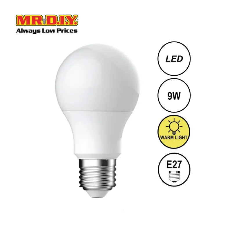 Mr.Diy 9W Warm White A60 Led Bulb – E27 Base 1