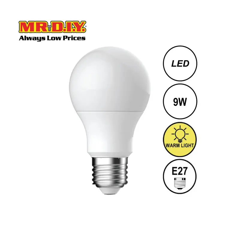 Mr.Diy 9W Warm White Round Led Bulb – Standard Shape 1