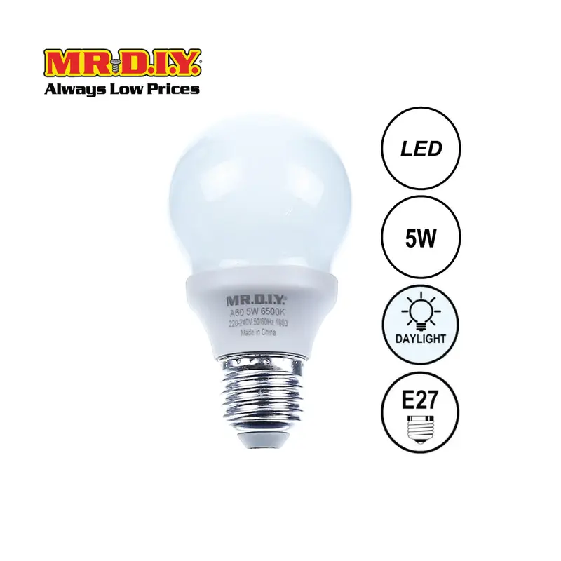 Mr.Diy A60 Daylight Led Bulb – 5W, Energy-Efficient 1