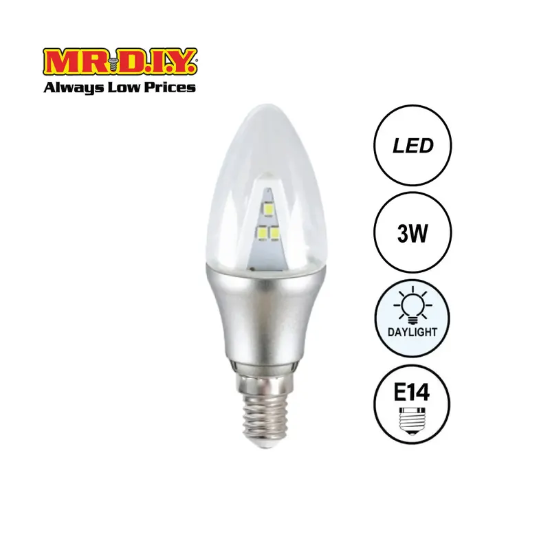 Mr.Diy Candy-Color Led Candle Bulb – 3W Daylight C35 Base 1