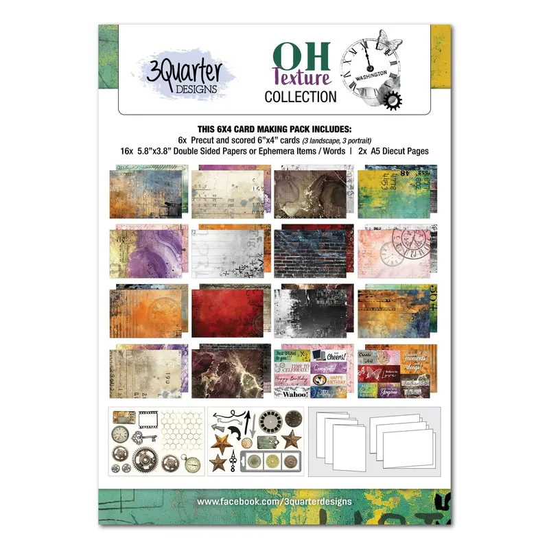 Oh Texture 6X4 Card Pack – New Craft Paper Collection 1