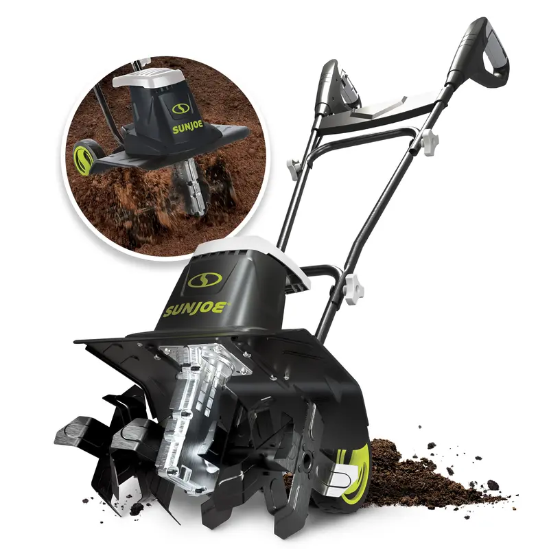 Sun Joe 16-Inch Electric Garden Tiller And Cultivator – 13.5-Amp, 3-Position Height Control 1