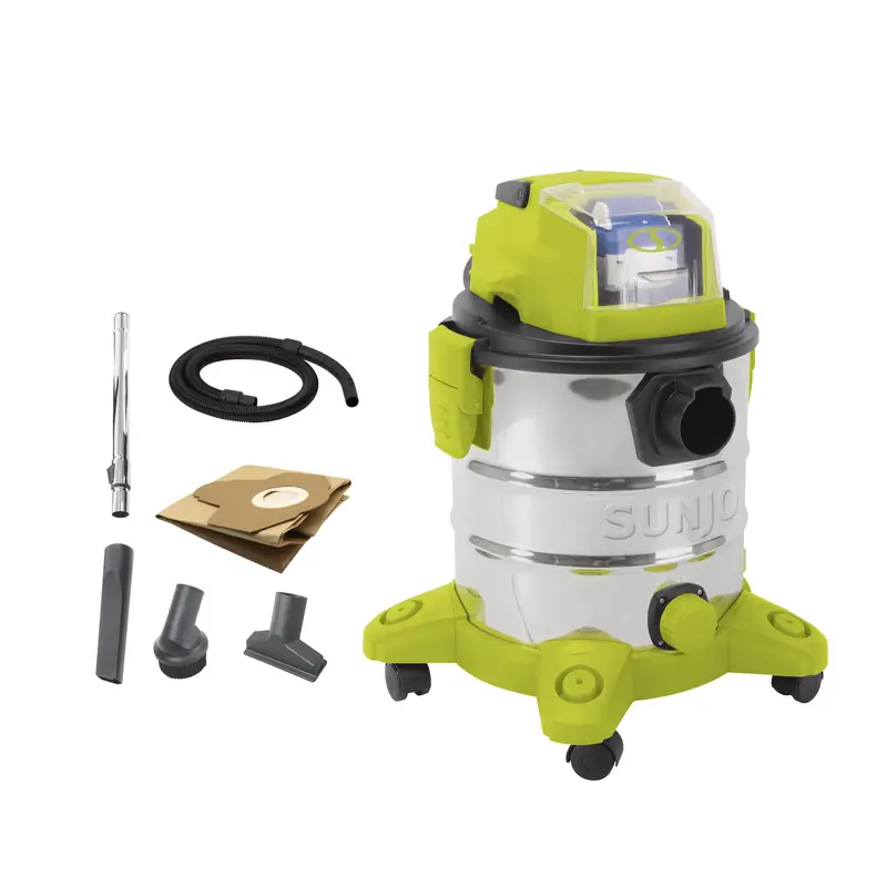 Sun Joe 24V Ionmax Portable Wet/Dry Vacuum – 5.3-Gallon Stainless Steel Tank, Tool-Only 1