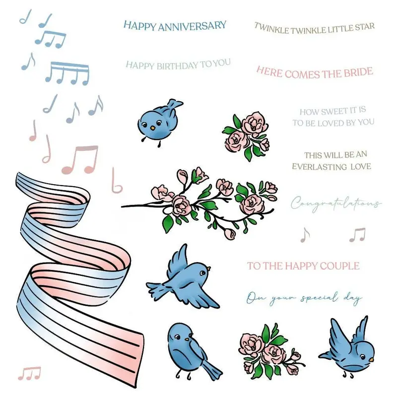 Sweet Songs 6X8 Rubber Stamp Set – No Longer In Production 1