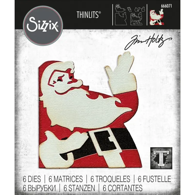 Tim Holtz Retro Santa Thinlits Die Set (2022 Holiday) 1