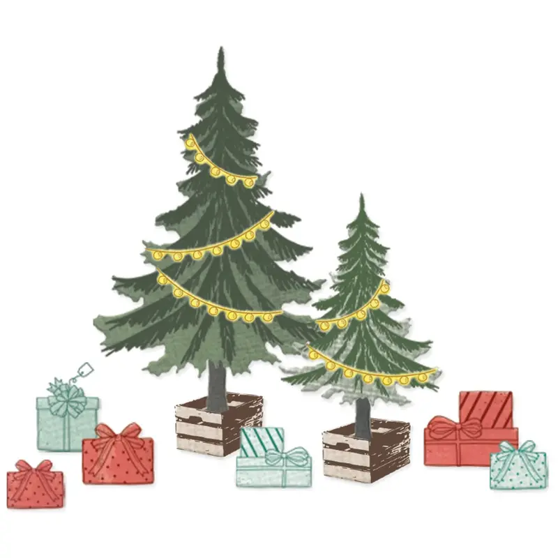 Trees & Trinkets Framelits Die And Matching Stamp Set By 49 & Market 1
