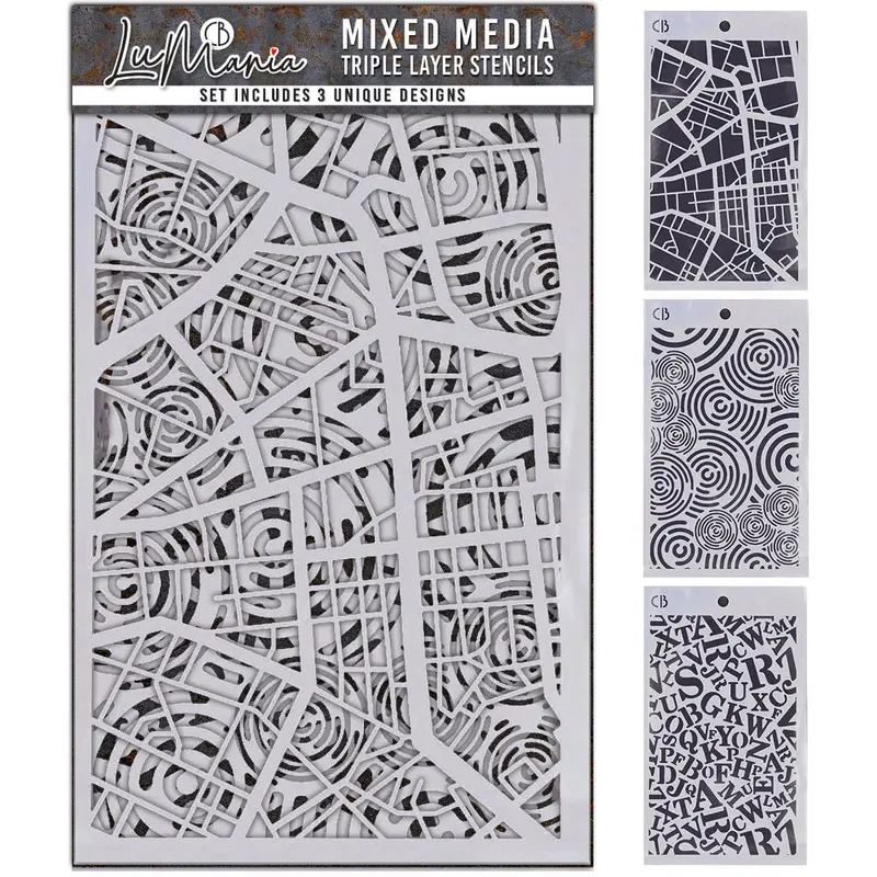 Triple Layer Stencil Set #6 For Mixed Media Art 1