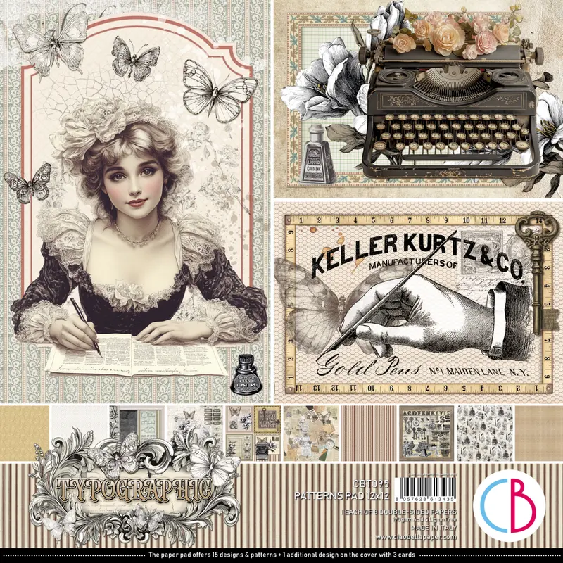 Typographic 12X12 Patterned Paper Pad 1