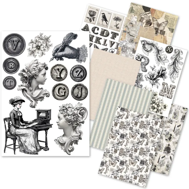 Typographic A5 Rice Paper Mix – 8-Pack 1