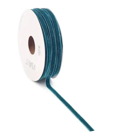 Velvety Petrol Narrow Ribbon – Sold By The Yard 1